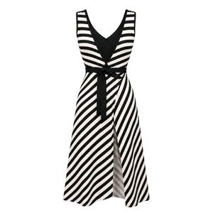 Chic Striped Wrap Dress