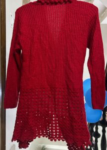 Red Knit Cardigan