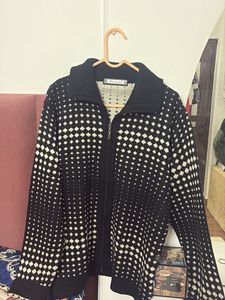 Patterned Zip-Up Cardigan