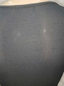 (100)Gray Long Sleeve Bodysuit