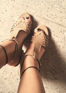 Women Beige Block Heeled Sandals