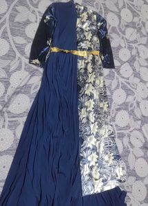 Elegant Floral Print Ethnic Gown
