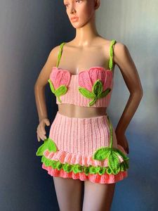 Crochet Flower Top & Skirt Set