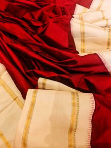 100% Pure Silk Kanjivaram in Deep Red