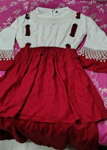 Elegant White &amp; Red dress