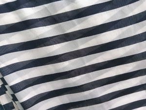 Chic Black &amp; White Striped Saree