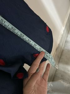 Navy Blue Polka Dot Maxi Dress
