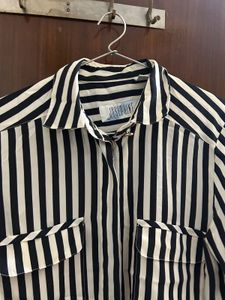 Striped Button-Up Blouse