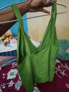 Green Crochet Halter Top