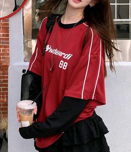 Red Layered Long Sleeve T-Shirt