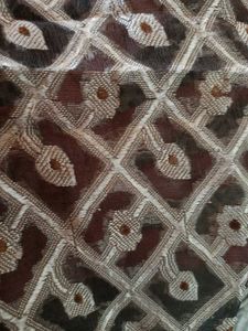 Elegant Geometric Pattern Saree ptola net thread w