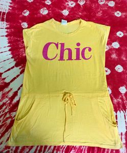 Tie Up Cotton Chic Printed Fit And Flayer Dress