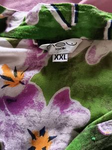 Floral Green cotton Tunic Top