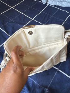 New Cream Quilted Crossbody Bag
