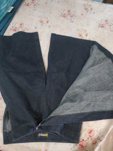 Dark Wash Wide Leg jords cum skirt