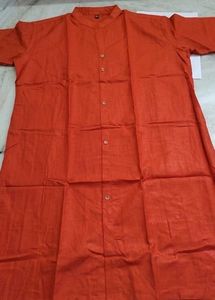 Orange Kurta Set with Floral Dupatta