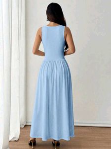 Sky Blue Sleeveless Maxi Dress