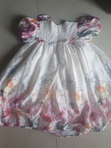 Cream Floral Print Gown