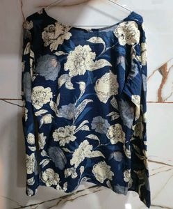 Floral Print V-Neck Long Sleeve Top