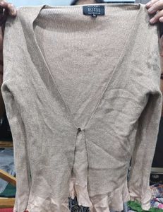 Sparkly Ruffle Trim Cardigan