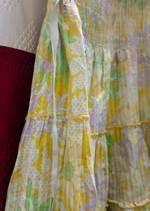 Yellow Flower Printed Off-Shoulder Mini Dress
