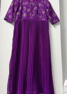 *offer*Elegant Purple Embroidered Dress