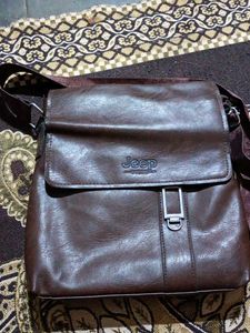 Brown Leather sling purse