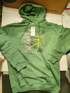 Green "Just Be Cool" Graphic Hoodie