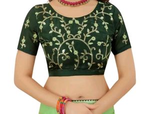 Embroidered Dola Silk Saree With Unstiched Blouse