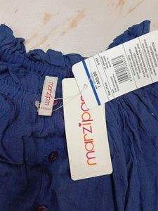 9-10 year Girl's Blue Button-Down Top