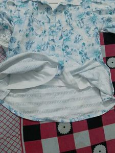 Vintage Light Blue Floral Button-Up Shirt