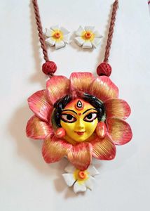 Handmade Acrylic Clay Necklace &amp; Earrings Set