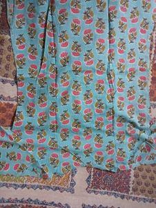 Light Blue Floral Print  short Kurti