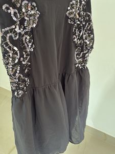Sparkly Sequin Embellished Black Top