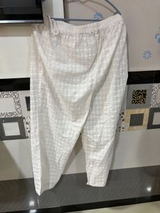 Plus size New yellow Kurta white pants set