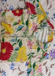 Vibrant Floral Print Crop Shirt