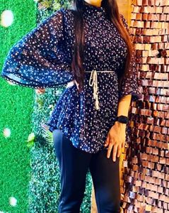 Chic Floral Print Mock Neck Top