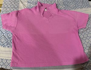 Pink Waffle Knit Top