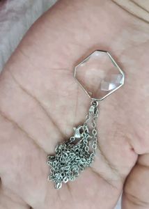 Elegant Silver Chain Necklace with Crystal Pendant