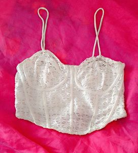 White Lace Corset Top