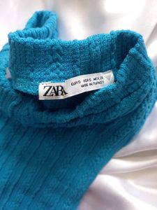 Original Zara Blue Halter Neck Top