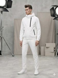 Men's White Hooded Jacket
