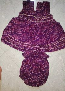 Purple Printed Baby Dress