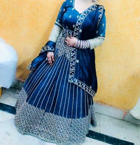 Elegant Teal Embroidered Lehenga Choli