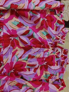 Vibrant Floral Print Tiered Top