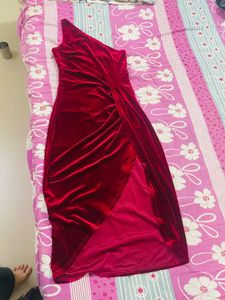 Elegant Red Velvet Dress
