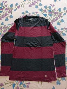 Men Striped Long Sleeve Casual T shirt