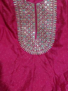 Embellished Pink Anarkali magenta