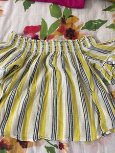 Lee Cooper Striped Off-Shoulder Top