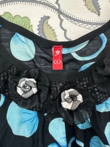 Stylish Blue Polka Dot Top